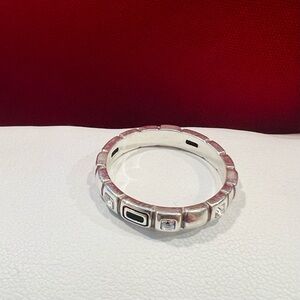 Brighton Silver and Black Geometric Ring